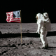 Astronaut Edwin “Buzz” Aldrin salutes the American flag at Tranquility Base on the Moon. (NASA)
